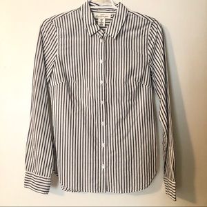 H&M White and Blue Stripe Button Down Shirt